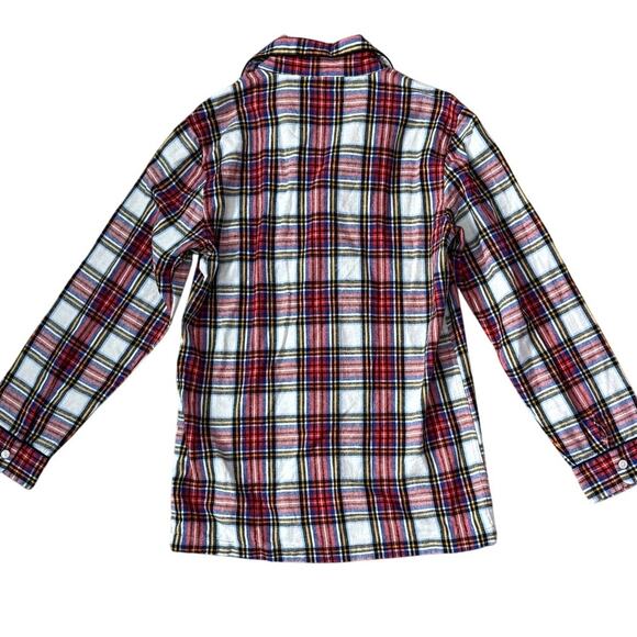 J. Crew Plaid Flannel Pajama White-Out‎ Plaid Red Multi Size XS - Picture 10 of 12